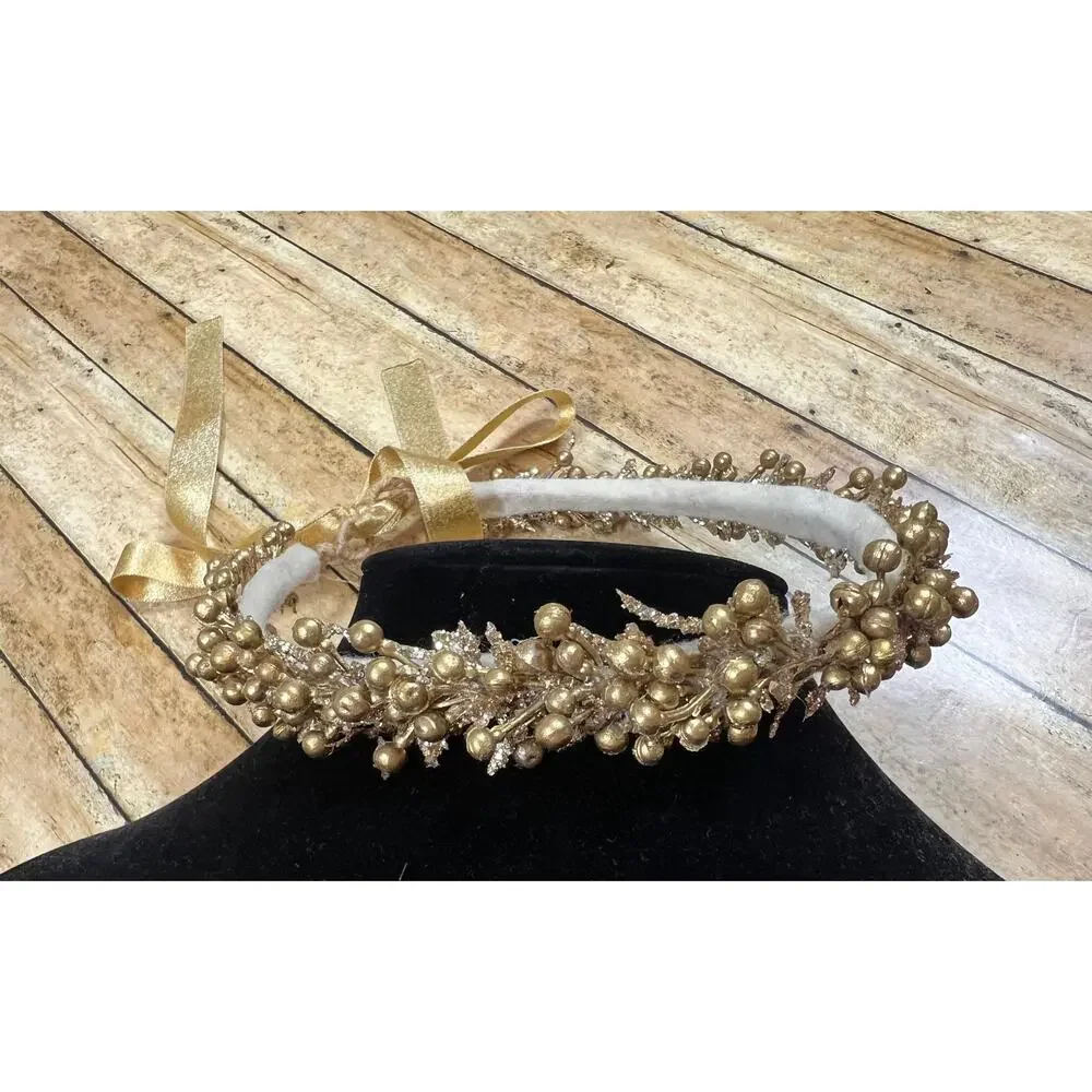 Eleina May & Co Gold Halo Crown with Adjustable Ribbon Tie